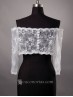 Chaqueta de encaje con manga francesa para vestido de novia tipo palabra de honor
