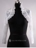Veste de dentelle pour la mariée avec col de cygne et manches longues