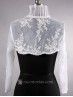 Chaqueta de encaje para novia con cuello de cisne y manga larga