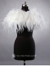 Chaqueta de encaje para novia tipo bolero de plumas sin mangas