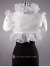 Chaqueta para novia con plisados adornada con volantes, con cuello y de manga corta