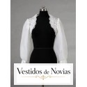 Chaqueta para novia de encaje con manga larga y ancha con puño de encaje