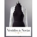 Jacket with lace, embellished floral and long sleeves with uneven cut