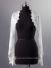 Chaqueta con encaje para novia con adornados florales y manga larga con corte desigual