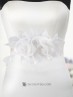 Wedding belt  with floral ornaments made of taffeta, tulle and crystal.