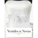 Cinturón de novia adornos florales en tafetán, tul.