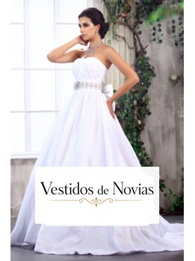 Vestido de novia palabra de honor.