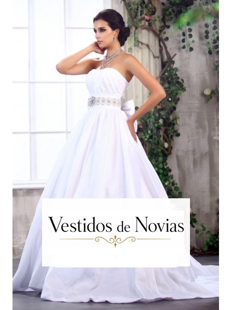 Vestido de novia palabra de honor.
