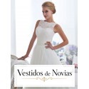 Vestido de casamento com decote ilusão.