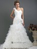 Vestido novia sirena de organza.