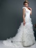 Vestido novia sirena de organza.