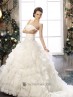 Vestido novia organza con plisados