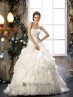 Vestido de noiva de organza com pregas