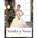 Vestido novia organza con plisados