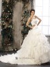 Vestido novia organza con plisados