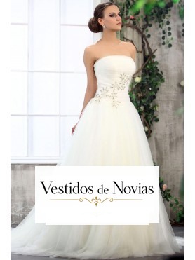 Vestido de novia con cristal.