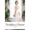 Vestido nupcial con plumas.