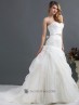 Vestido novia organza escote corazón.