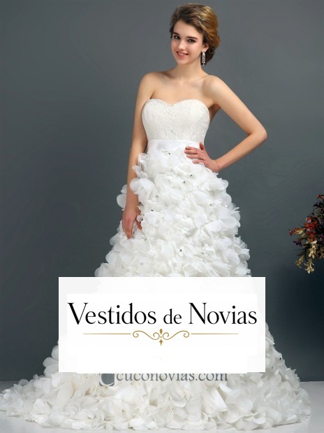 Vestido novia de línea A.