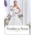 Vestido de casamento da sereia com rendas.