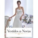 Wedding dress decorated with glitter and rhinestones.
