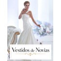 Vestido de novia con drapeados.