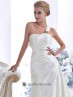 Vestido de novia con drapeados.