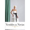 Vestido de novia en satén.