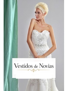 Traje nupcial de sirena con brillos.