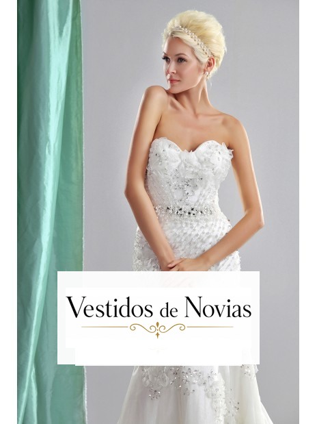 Traje nupcial de sirena con brillos.