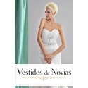 Traje nupcial de sirena con brillos.