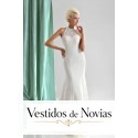 Vestido de novia escote halter.
