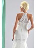 Vestido de novia escote halter.