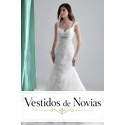 Vestido para novia escote de corazón.