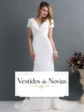 Vestido de novia de satén.