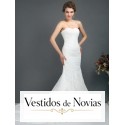 Robe de mariée de dentelle style sirène.
