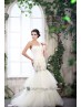Vestido de novia estilo sirena con cristal.