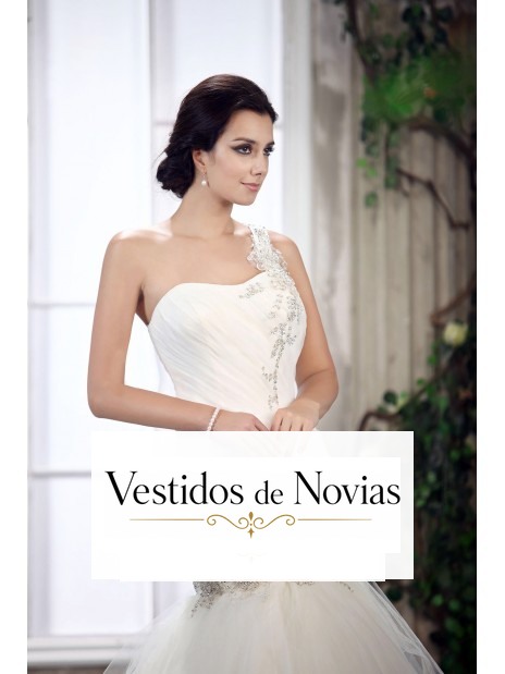 Vestido de novia estilo sirena con cristal.