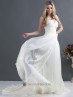 Vestido en satén y gasa para novia.