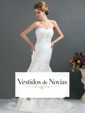 Vestido de novia corte sirena.