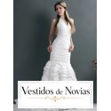 Robe de mariée encolure halter.