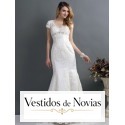 Vestido de novia mangas cortas.