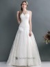 Vestido de novia tirantes bordados.