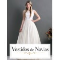 Traje de novia con tablas.
