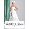 Vestido nupcial con drapeados.
